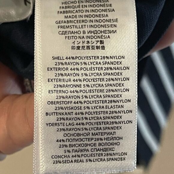 Michael Kors - black / white stripe stretch dress with buckle straps - Picture 4 of 7